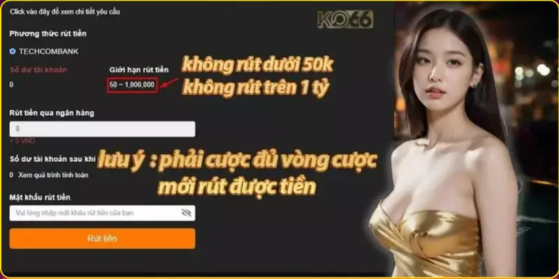 Rút tiền nhanh chóng tại sảnh game sau vài bước